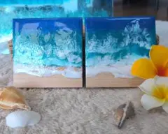 レジンアート オーシャンアート海の風景アート 2点セットのサムネイル