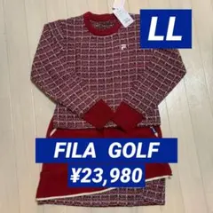 新品【フィラゴルフ】レディース　長袖セーター スカート　LL/13 セットアップ