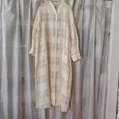 新品未使用✨️etre relie 麻レーヨン混 ロングシャツ 長袖 ベージュ 