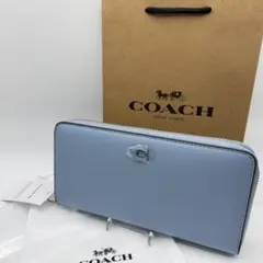 コーチ 長財布 シグネチャー COACH 財布 水色 CJ884 【未使用】