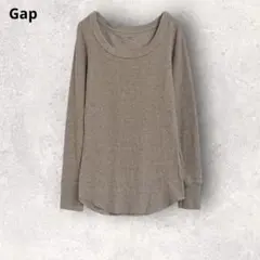 Gap ギャップ　ラウンドネック長袖Tシャツ　コットン混　XS ベージュのサムネイル