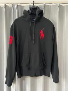 Polo Ralph Lauren 黒 フード付きパーカー 3の刺繍 M
