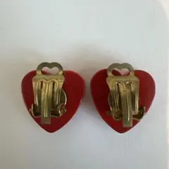 W.GERMANY真っ赤なハート型イヤリング