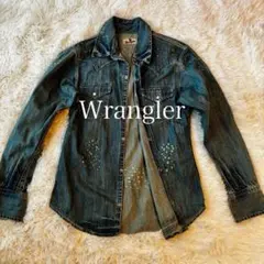Wrangler ラングラーダメージ加工ウエスタンデニムシャツM ヴィンテージ感