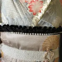 帯飾り 袴上飾りフリル帯飾り　オーガンジーサテンパールフリル　　卒業式　袴姿fg