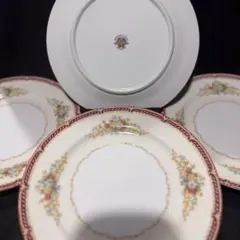 【希少廃盤】 オールドノリタケ　プレート　ケーキ皿　花紋　月桂樹M印