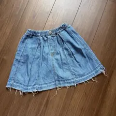 Ocean&Ground デニム裾フリンジスカート　130