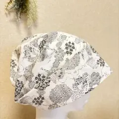 モノトーン森　ケア帽子　医療用キャップ　抗がん剤治療　脱毛　三角巾