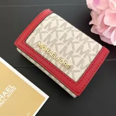 【新品】MICHAEL KORS 折り財布 レッドのサムネイル