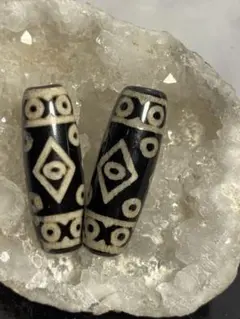 金剛十九眼天珠　魔除け　天然石　こんごうじゅうきがんてんじゅ　お守り　2個セット