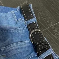 スタッズベルト 黒 y2k sk8 スケーター ベルト 平成 ブラック 男女兼用