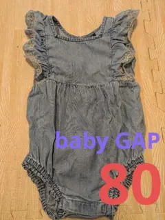 baby GAP デニムフリルロンパース 80cm ノースリーブ 女の子