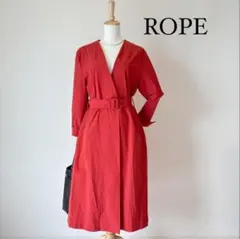 【極美品】ROPE　スプリングコート　トレンチコート　赤　上品　ベルト付き