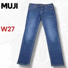 MUJI ストレッチスキニーデニム W27 インディゴブルーのサムネイル