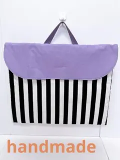 背もたれ防災頭巾カバー♡ストライプ✖️パープル♡小学校