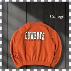 1937/オクラホマ州立大学カウボーイズ カレッジチーム刺繍ロゴ スウェットM