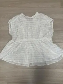 coca♡シアーチェックブラウス　ホワイト　Lサイズ
