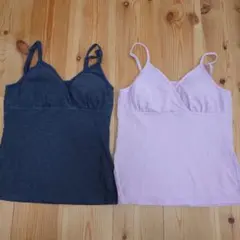マタニティ 授乳キャミソール ピンク&杏グレーのサムネイル