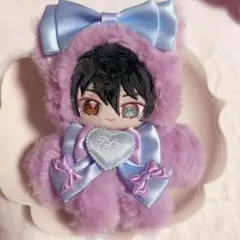 ♡̴ にじぱぺ いつぬい おすわりぬい服 ピンク×ブルー - メルカリ