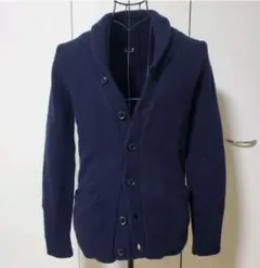 three dots カシミヤ混 ショールカラーカーディガン ネイビー Sのサムネイル