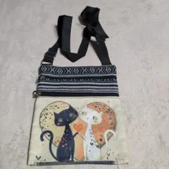 黒猫 アニマル イラスト デザイン ミニバック ポーチ ミニショルダーバック