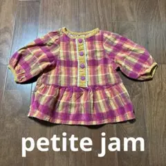 petit jam オレンジとピンクのチェック柄　チュニック