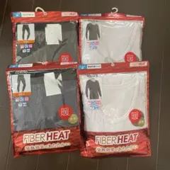 新品　しまむら　ファイバーヒート　長袖丸首シャツ　ロングタイツ　M ４点セット