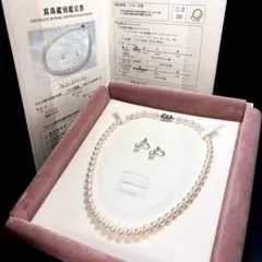 大珠✨あこや真珠ネックレス＆イヤリング 8.5-9.0mm 鑑別書付 K14WG 大珠
