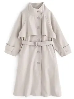 グレイル　ベルト付きスタンドカラーケープロングコート[ze780]レギュラー