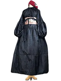 美着物❤︎クラシカル姫系マキシドレス　大島紬　着物リメイクワンピース