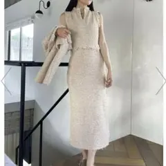 【美品】snidel ツイードニットワンピース アイボリー