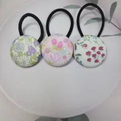 超お買い得♡リバティとインド刺繍 大きめくるみボタン(38ミリ) 3個