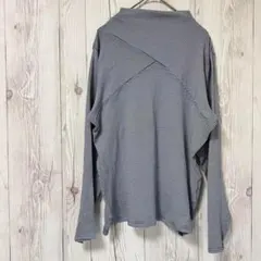 長袖カットソー　変形　ボーダー　伸縮性　薄手　カジュアル　ラフ着