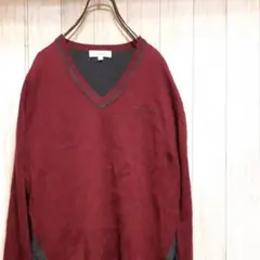 古着　希少　カルバン・クライン　Vネック　長袖ニットセーター　Ｌサイズのサムネイル