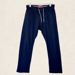 nano・universe ネイビー イージーパンツ S 紐付き ストレッチ