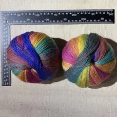 N*)様 ウール75% 混紡毛糸 1玉500m 2玉 セット　編み物 かぎ針