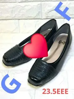 ✨GF✨スクエアトゥパンプス　黒23.5EEE ローヒール