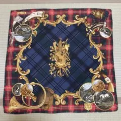 Ralph Lauren タータンチェック スカーフ　赤色　ネイビー　ゴールド