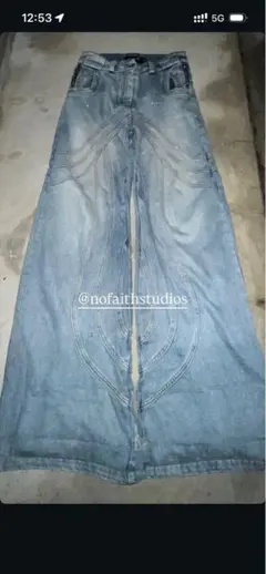 no/faith studiosデニムパンツ ワイドフレア 立体裁断 no/faith studiosデニムパンツ ワイドフレア 立体裁断 - メルカリ