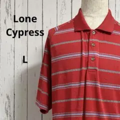Lone Cypress☆半袖　ポロシャツ　ボーダー柄　ラグラン袖　L　メンズ