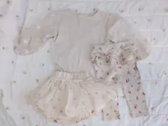 ベビー服3点セットくすみピンク80　バースデイ　mamaraku