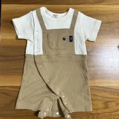 POLObaby ベージュ/ホワイト ロンパース