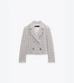 ZARA ツイードダブルブレストジャケット