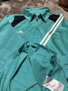 adidas ターコイズ フルジップシャツ