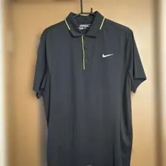 NIKE GOLF Dri-FIT ポロシャツ ブラック×ネオンイエロー　Lのサムネイル