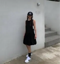 韓国シズニルックノースリーブワンピース