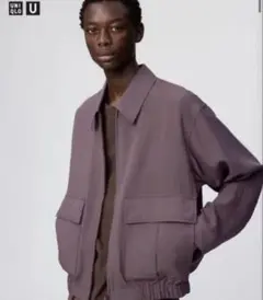 新品　XS UNIQLO U ショートブルゾン 　パープル
