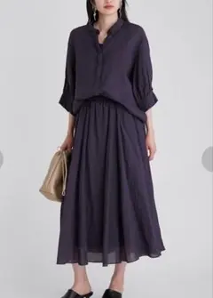 Mila Owen(ミラオーウェン) シャツSETUP/ニットドッキングワンピ