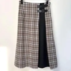 ロペピクニック　ロングスカート　ベージュ　S～M相当　 チェックバックル付き