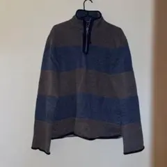 ハーフジップ トレーナー グレー・ブルー